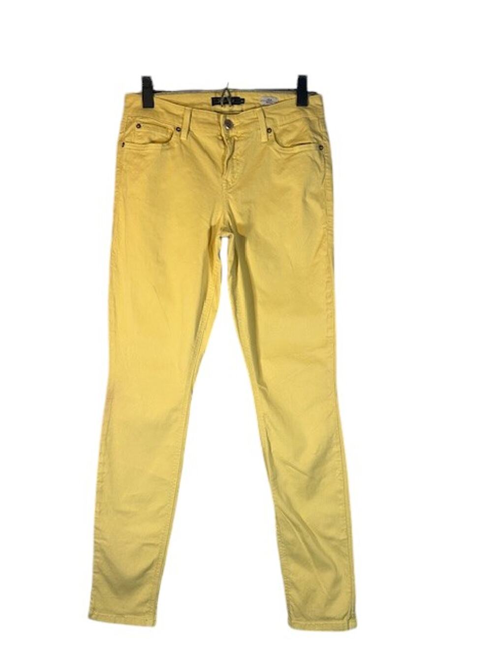 Level 99 Pale Yellow Limon Liza Skinny Ankle Casual Denim Jeans Women Sz 29